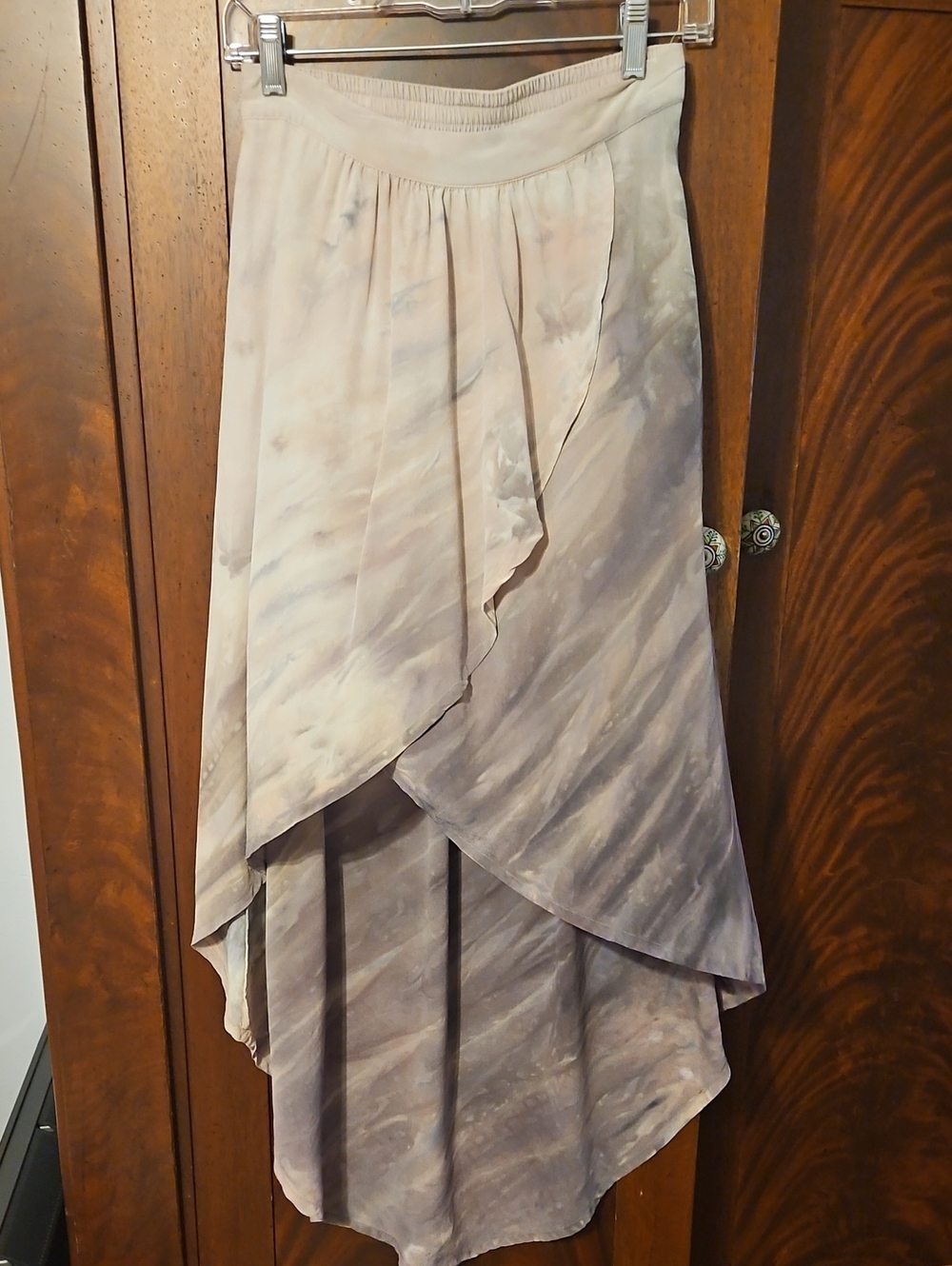 Light Lavender Watercolor High-Low Women's Skirt - Size Small